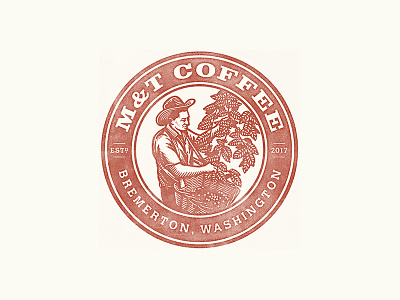 M&T Coffee coffee illustration stamp