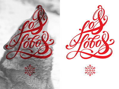 Los Lobos Dribbble script snowflake typography wolf wolves