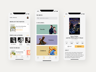 Mobile App for reading books app book design interface mobile app reading app ui uiux