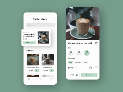 Coffee Cafe App cafe coffee courses app design interface main screen mobile app ui uiux