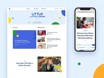 Fensolvi – Little a Little Longer Content Hub articles blue child circles graphic design kids playful portal round ui ux vector yellow