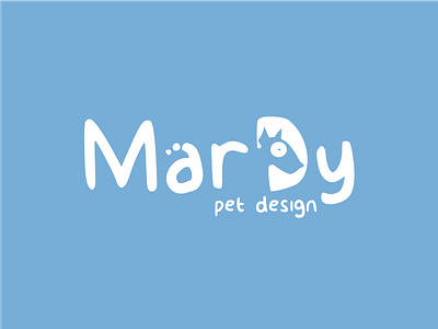 Logo for MarDy - Pet Design company! blue dog logotype white