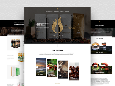 Limitless Coffee & Tea – Brand Website Design branding coffee design tea typography ui ux website