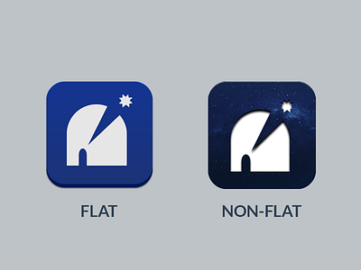 Flat vs Non-flat app elqui flat icon karu nonflat vs