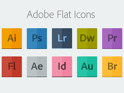 Adobe Flat Icons [PSD] adobe cs7 flat freebie icons psd
