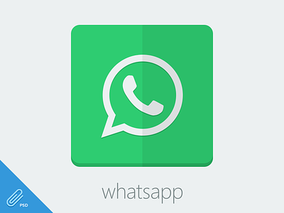Flat Whatsapp Icon [PSD] app flat freebie icon psd whatsapp