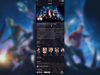 Oi Play App - Movies Discovery actors android app detail guardians of the galaxy ios movie oi play schedule series ui ux