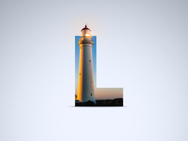 L - Lighthouse proxima proxima nova shadow light lighthouse sky letter l