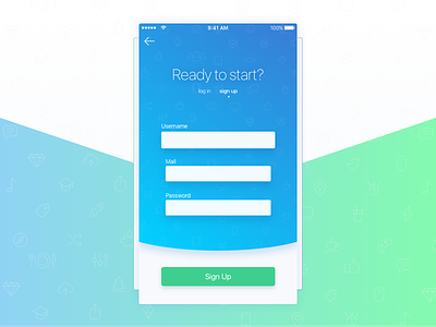 Daily UI - 001 - Sign Up 001 daily daily ui form iphone log in screen sign up