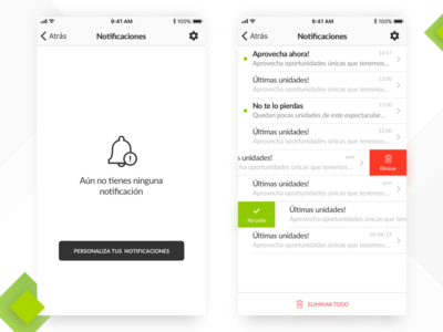 Notification Screens
