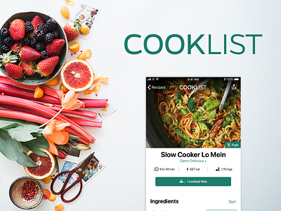 Cooklist iOS Design Concept app cooklist design feed food ios ios 11 iphone recipes swipe ux