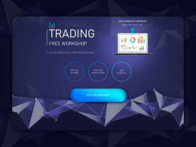 Home page for trading workshop website digital design homepage ui ui design web design website website design workshop website