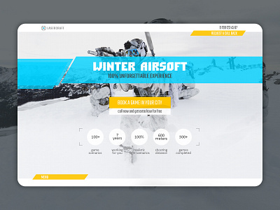 Main screen for airsoft landing page