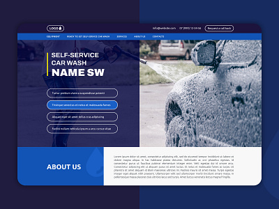 Self-service car wash website digital design homepage landing page ui design website website design