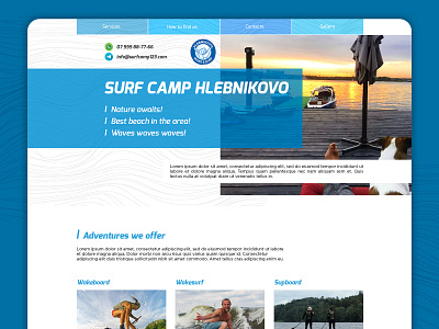 Website for surf camp digital design landing page ui design website website design