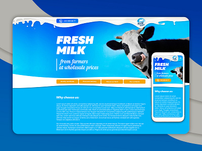 Website for milk wholesale trading digital design homepage ui design website website design
