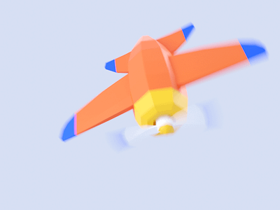 Flying Plane Animation 3d art 3danimation airplane blender 3d blender3d flying orange plane