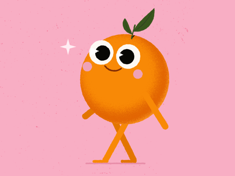 Orange Style 2danimation aftereffects animation characterdesign orange walking cycle