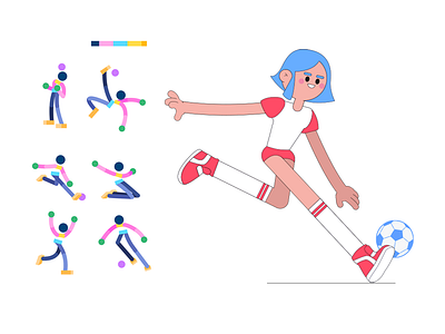 Soccer Girl - Character Design animation animation 2d animation design character design illustration illustrator soccer