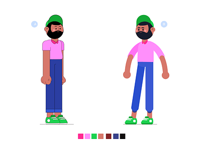 Cool boy - Character design 2d character beard boy cap characterdesign cool illustration illustrator