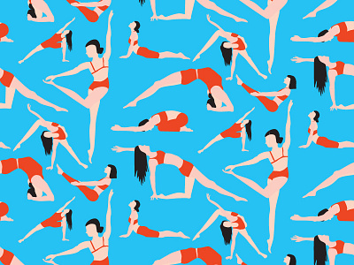 Pattern Bodies characters illustration palette pattern people personal project sport yoga