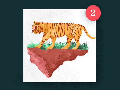 Tiger animal color digital illustration nature palette stamping textures wacom