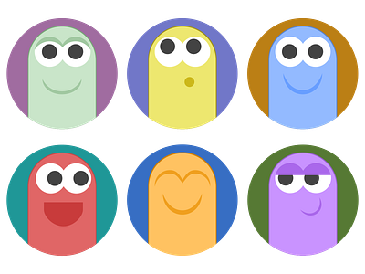 Chat Avatars avatars colorful cute graphic design minimalistic moods neutral simple vector art vectors