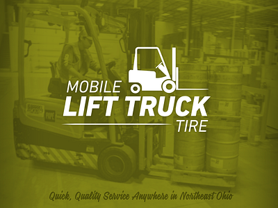 Mobile Lift Truck Tire Logo branding duotone forklift logo quick signalist tire yellow