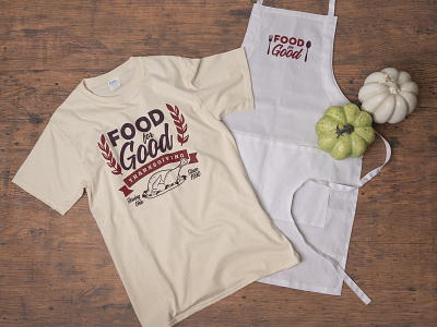 Food For Good apron branding fall food holiday logo print printing screen printing thanksgiving tshirt volunteer