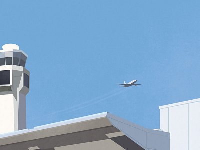 Airport airplane airport cleveland illustration minimalist