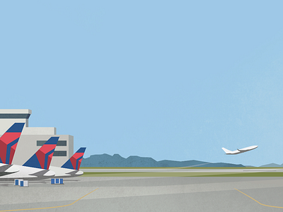 Delta airport illustration minimalism takeoff workinprogress