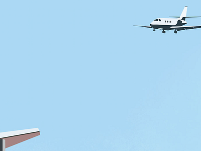 Landing airplane airport illustration minimalism plane