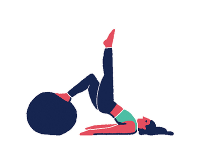 Pilates 02 color flat illustration minimal pilates solid sport yoga