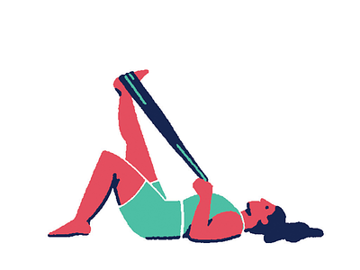 Pilates 04 color flat illustration minimal pilates solid sport yoga