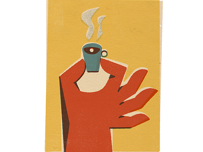 Cafezingo coffee illustration linocut old poster print texture vintage