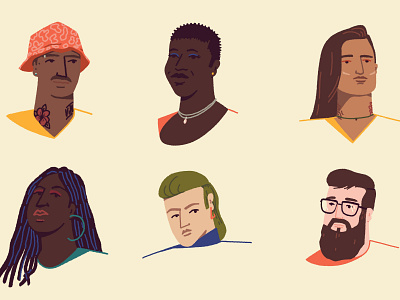 Random People II flat graphic illustration portrait