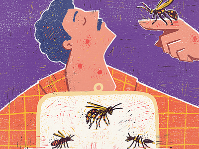 Bug bites sommelier bug editorial illustration insects mag magazine print sommelier texture