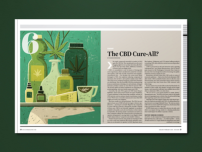 The CBD Cure-All? cdb green illustration magazine print texture