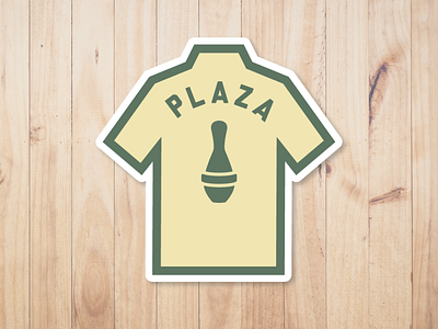 Plaza Bowling Co. - Shirt Sticker 5 pin alberta bowl bowling bowling shirt design edmonton gold green icon logo logodesign pin shirt sticker yeg