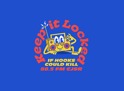 If Hooks Could Kill - Radio Guy alberta brand brand design brand identity design design edmonton hiphop hooks illustration mascot primary colors radio rap sports sticker yeg