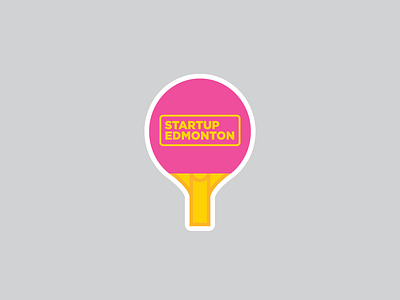 Startup Edmonton Sticker - Ping-Pong Paddle alberta edmonton ping pong pink sport sports startup sticker tech tennis yeg