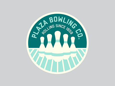 Plaza Bowling Co. Patch alberta bowling bowling pin design edmonton illustration logo patch patches sticker yeg