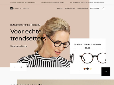 Charlie Temple redesign concept branding clean design glasses interface minimalism simple ui ux webshop