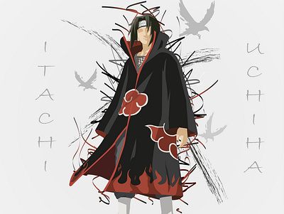 Itachi Uchiha Naruto Freestyle Illustration 3d animation app branding design graphic design illustration logo motion graphics typography ui ux vector