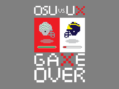 OSU vs. UX T-Shirt Design blue gray grey maize michigan ohio state osu scarlet um ux