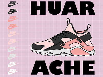 Nike Huarache ad gray huarache nike nike logo nike running pink shoe