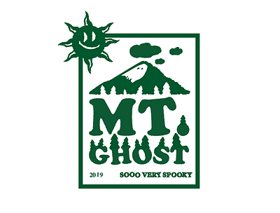 GHOST MOUNTAIN ghost ghosts goblins goofy happy mountain ski smiles tree yeehaw