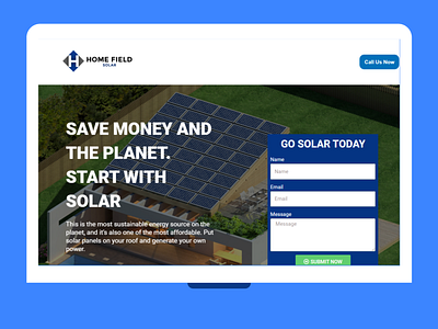 Solar landing page design branding content creation design user friendly web design web security