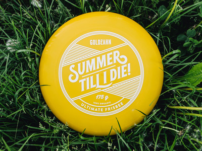 Summer till I die! disc frisbee outdoor round sports summer vector white yellow