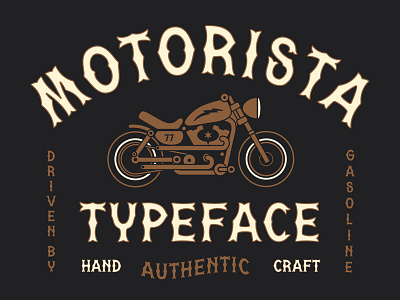 MOTORISTA Typeface biker font motorcycle outlaw type typeface western